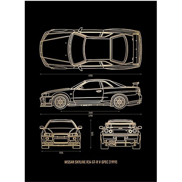 Skyline Gtr Gold Blueprint-image