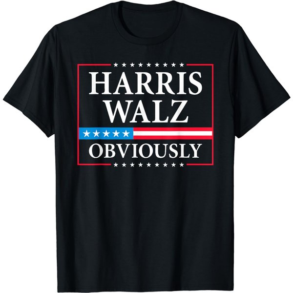 Harris Walz Obviously President Kamala Harris Waltz Election T-Shirt-image