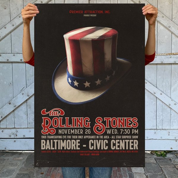 Baltimore 1969- The Rolling Stone - Vintage Concert Poster-image