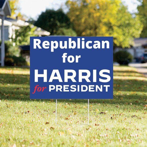 Republican For Kamala Harris Yard Lawn Sign, Support Kamala Harris 2024, America Lawn Sign H Stake Included-image