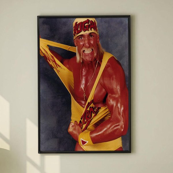 Hulk Hogan Wrestling Poster, High Quality Canvas Print, Minimalist Poster-image
