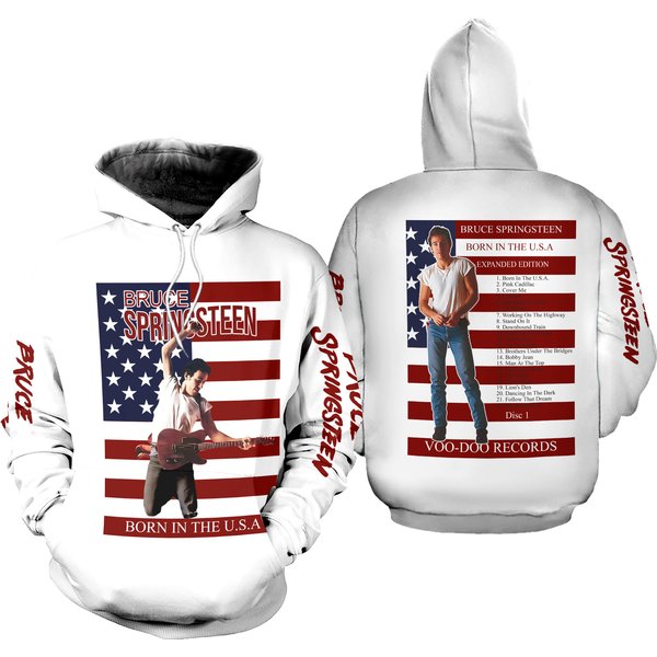 Bruce Springsteen Band Style Jazz Pullover 3D Hoodie Gift For Fans-image