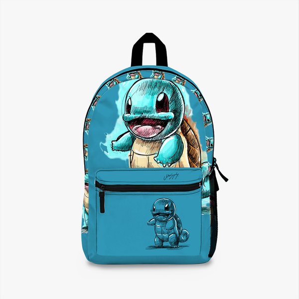 Squirtle Blue Kids School Backpack, School Pkm Bag-image