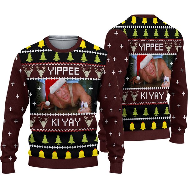 Yippee Ki Yay Ugly Dia Hard Christmas Sweater, Christmas Sweater-image