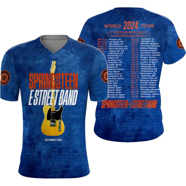 Bruce Springsteen E Street Band Tour 2024 3D All Over Print Hoodie T-Shirt-image
