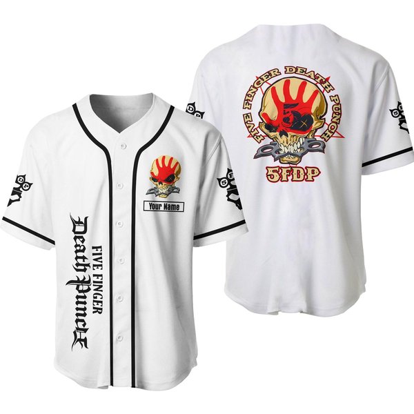 Personalized Five Finger Death Punch Printed Baseball Jersey Shirt-image
