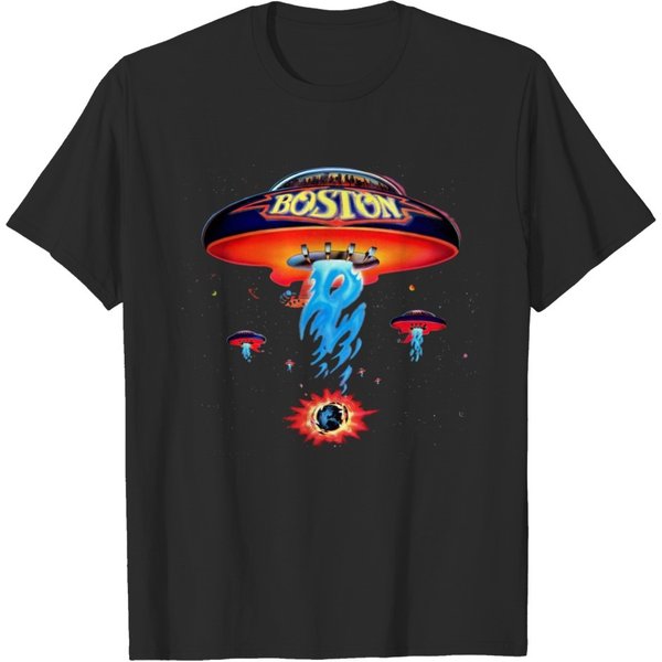 Boston Band Spaceship Rock Band Short Sleeve Crewneck Unisex T-Shirt-image