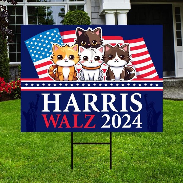 Harris Walz 2024 Yard Sign - Coroplast Kamal Harris For President 2024 Lawn Sign-image