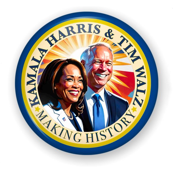Kamala Harris Tim Walz Campaign Button-image
