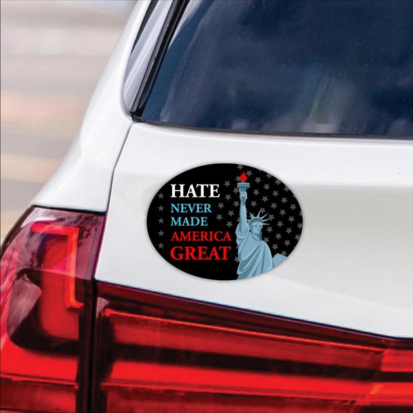 Hate Never Made America Great Car Magnet, Harris For President 2024 Vehicle Magnet