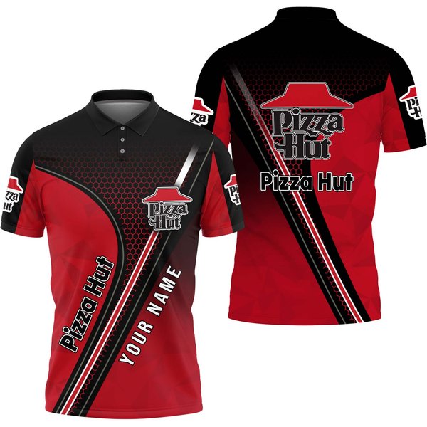 Pizza Hut Polo Shirt, Pizza Polo Shirt, Custom Polo Shirt For Men, Pizza Hut Shirt-image