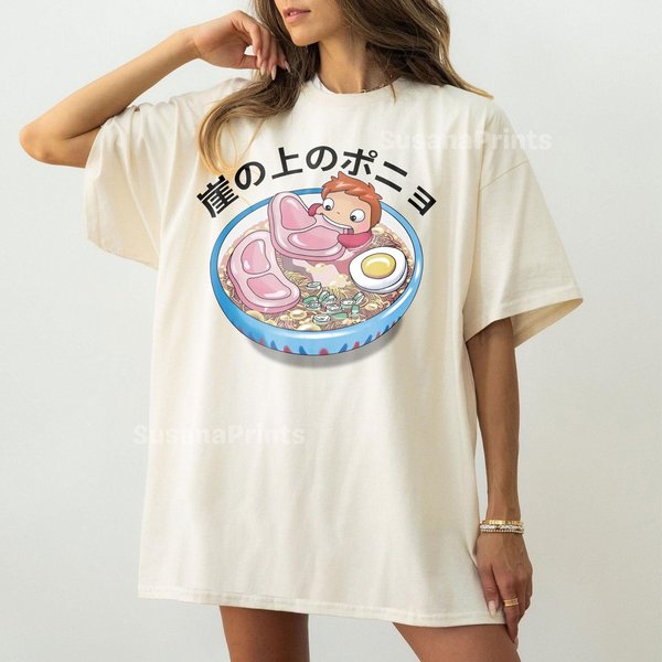 Ponyo Ramen Shirt, Funny Goldfish Ponyo Shirt, Studio Ghibli Shirt-image