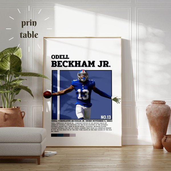 Odell Beckham Jr. Poster, Odell Beckham Jr, American Football Fan Gifts, Football Poster-image