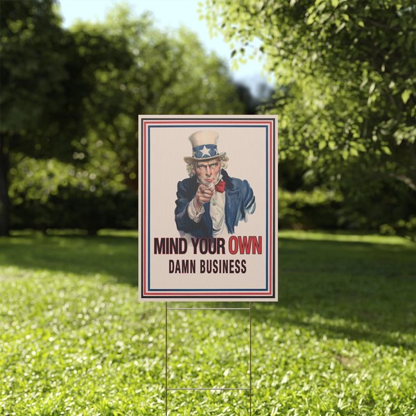 Mind Your Own Damn Business Kamala Harris Plastic Yard Sign-image