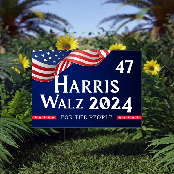 Harris Walz 2024 For The People Yard Sign Madam President Walz Pm 2024-image