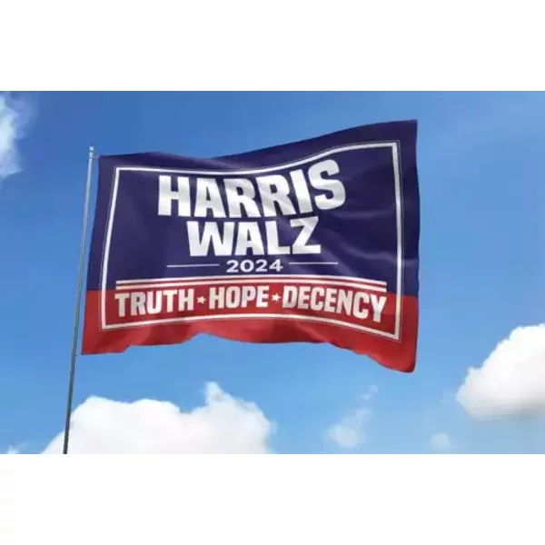 Harris Walz 2024 For The People Truth Hope Decency Save Democracy Flag-image