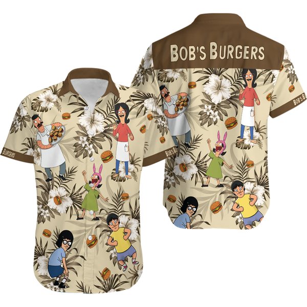 Bob Burger Hawaiian Shirt, Cartoon Hawaiian Shirt-image