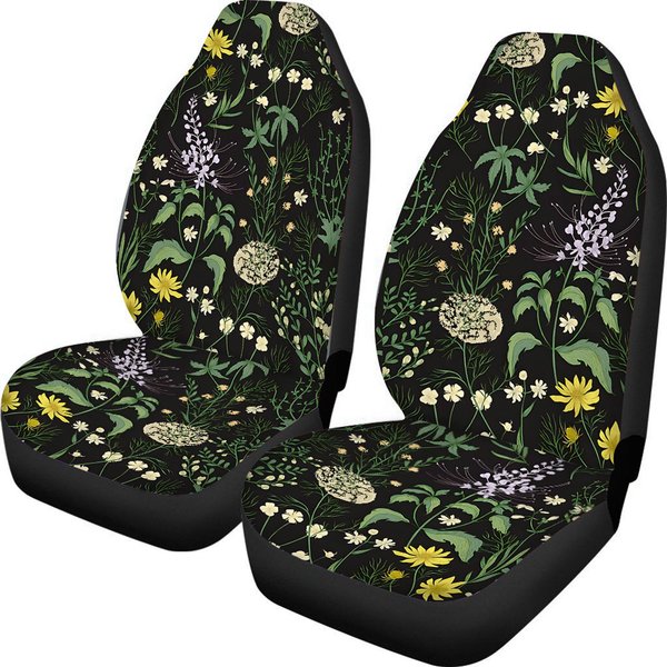 Cottagecore Dark Floral Car Seat Covers-image