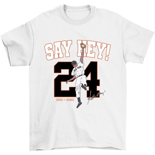 Willie Mays #24 Say Hey Baseball Graphic Shirt-image