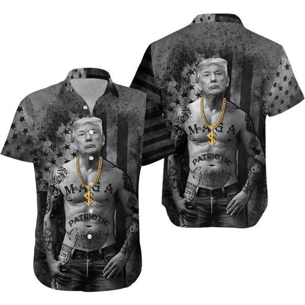 Maga Donald Trump Tatoo 4Th July Hawaiian Shirt-image