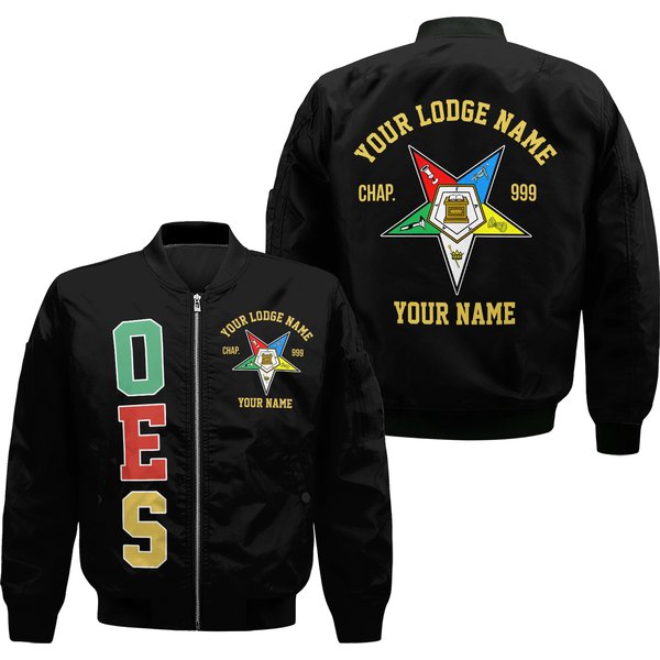 Custom Order Of The Eastern Star Masonic Bomber Jacket-image