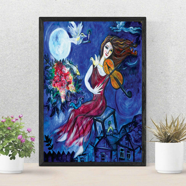 Marc Chagall The Violin Premium Matte Vertical Poster-image