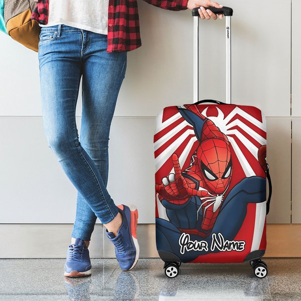 Custom Spider Movie Luggage Cover, Superhero Suitcase Cover, Cartoon Luggage Protector-image