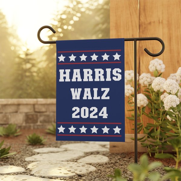 Harris Walz Garden Flag For 2024 Support