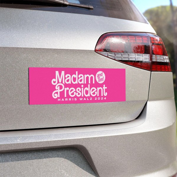 Car Bumper Magnets - Madam President (And Tim!) - Kamala Harris Walz 2024-image