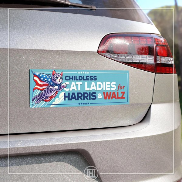 Harris Walz | Car Magnet | Childless Cat Ladies | Kamala For President | Election 2024-image