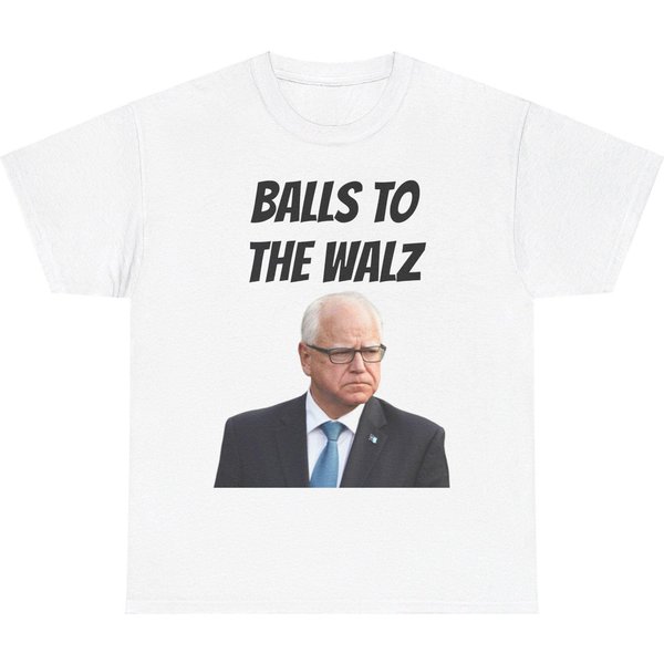Tim Walz "Ballz To The Walz" Unisex Heavy Cotton Tee T-Shirt-image