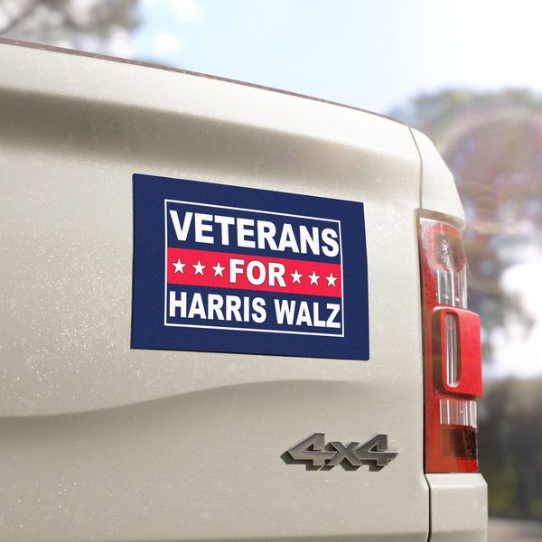 Veterans For Harris Walz Car Magnet, Harris Walz Car Magnet-image