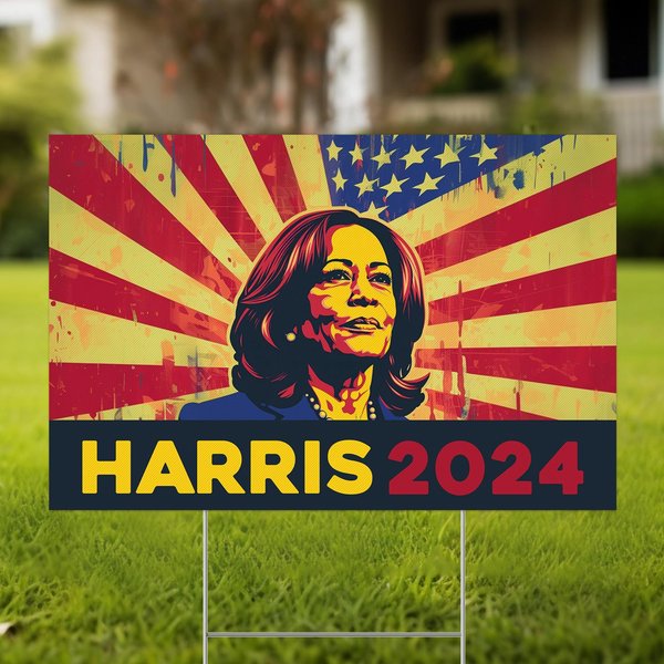 Kamala Harris 24 For The People Yard Sign With H Stake, President Kamala Harris-image