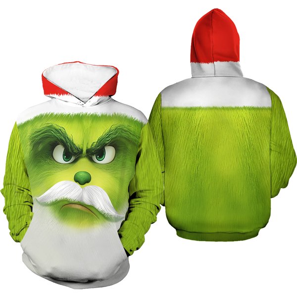 Costume Christmas Green Beast Cosplay Hoodie, Christmas 3D Hoodie-image
