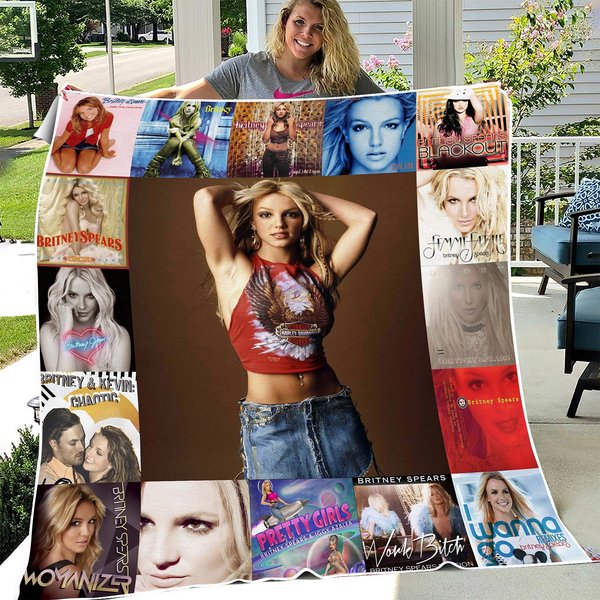 Britney Spears Style Fleece Blanket, Pop Star Blanket, Britney Spears Blanket-image
