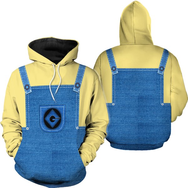 Halloween Cosplay Hoodie, Yellow And Blue Minion Cosplay Hoodie-image