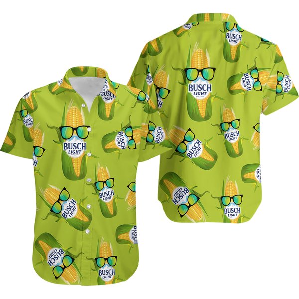 Light Beer Beer Busch Latte Corn Hawaiian Shirt Aloha Summer Beach Shirt-image