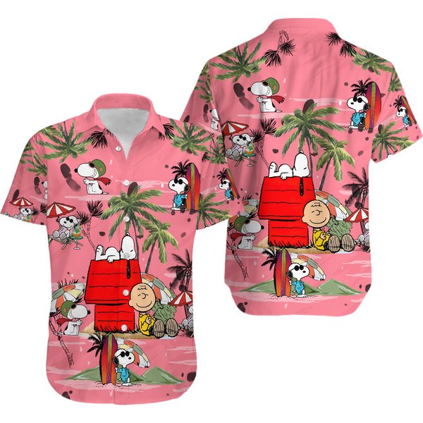 Snoopy Aloha Pink Summer Hawaiian Shirt-image