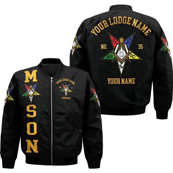 Order Of The Eastern Star Oes Masonic Unisex Bomber Jacket-image