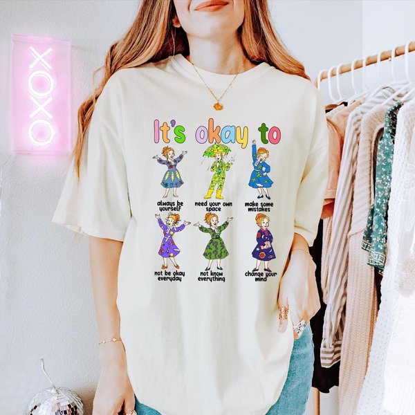 Ms Frizzle It's Okay To T-Shirt, The Magic School Bus Shirt , Take Chances Make Mistakes Get Messy Shirt-image