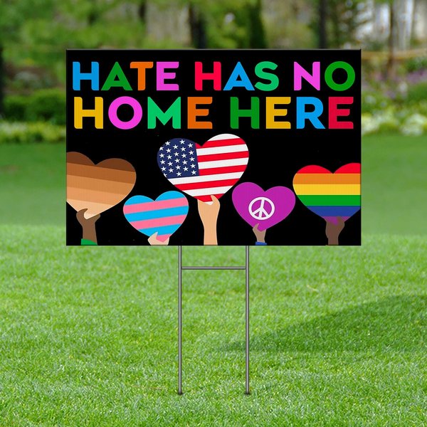 Hate Has No Home Here Yard Sign, Lgbtq Human Rights Home Decor, Gay Pride Yard Dcor, Black Lives Matter Yard Sign, Pride Yard Sign-image