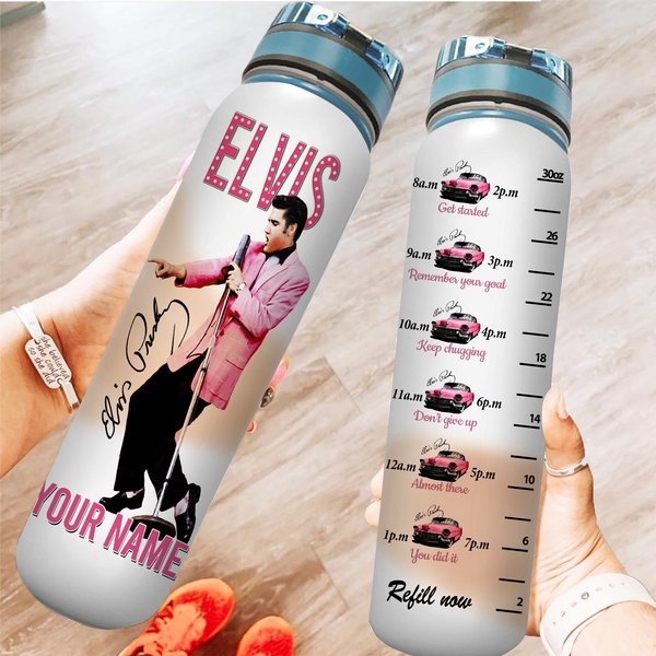 Elvis Presley Water Bottle Tracker, Personalized Elvis Bottle-image