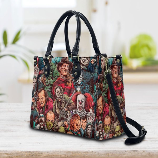 Scared Halloween Bags And Purses,Handmade Leather Handbag-image