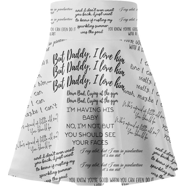 Ttpd Quotes Women's Skater Skirts, Taylor Inspired Skirts,Gifts For Fan-image