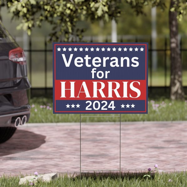 Veterans For Harris Political Yard Sign, Election 2024, Kamala Harris-image