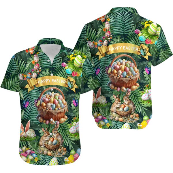 Mens Happy Easter Hawaiian Shirt-image