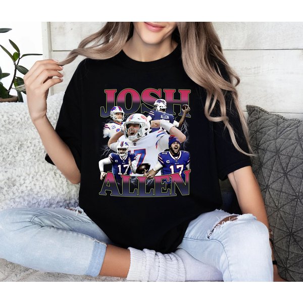 Josh Allen Football Shirt, Buffalo Football Vintage 90S Y2K-image