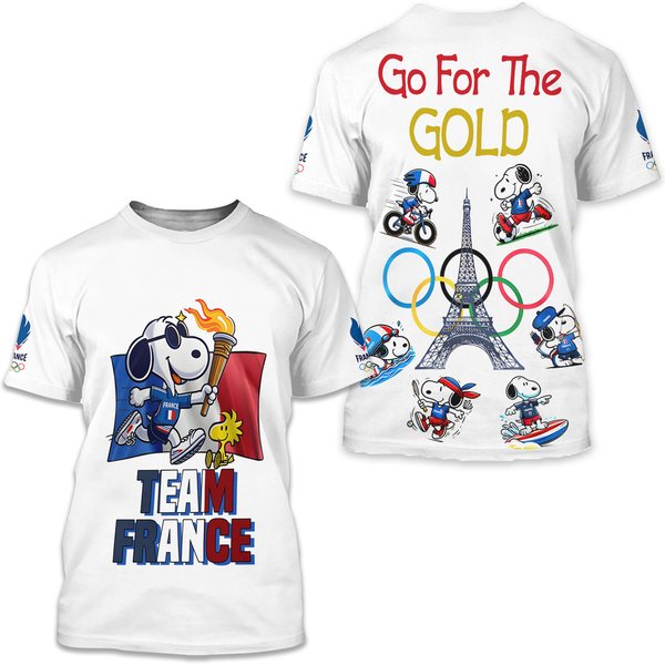 Snoopy Olympic Paris 2024 Team France 3D Shirt-image