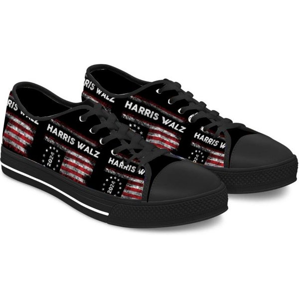 Harris Walz Chucks, Kamala Shoes, Women's Low Top Sneakers, Political Activist, Motivational Footwear