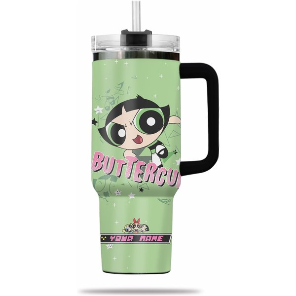 Personalized Powerpuff Girls Tumbler, Buttercup Insulated Tumbler-image